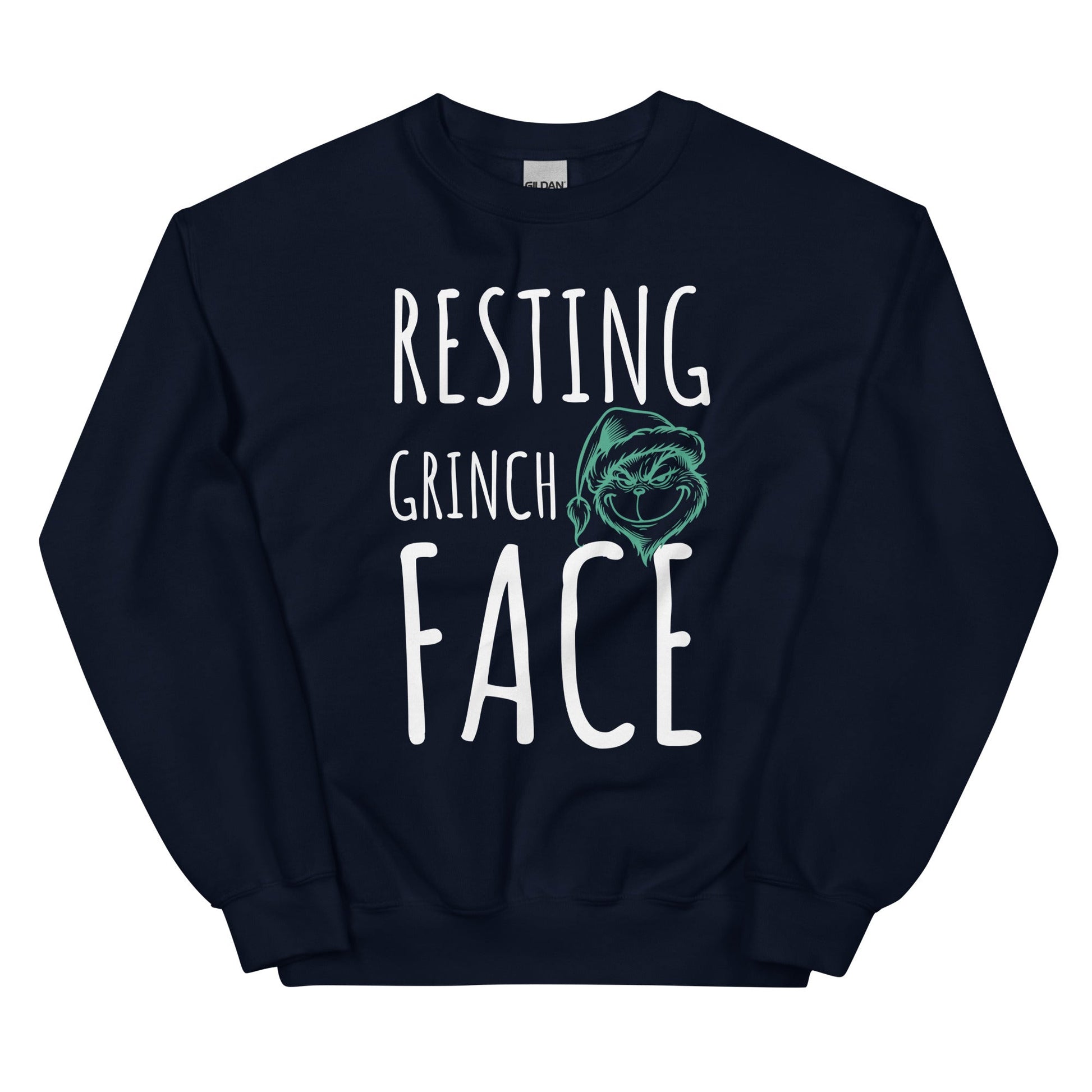 Resting Grinch Face Christmas Jumper - Ink & Essence - 