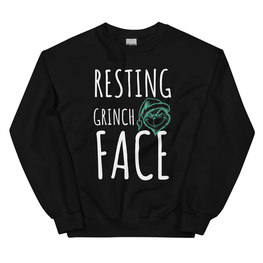 Resting Grinch Face Christmas Jumper - Ink & Essence - 