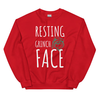 Resting Grinch Face Christmas Jumper - Ink & Essence - 